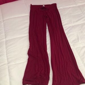 Large cute Booty lounge pants wide dark pink wine!